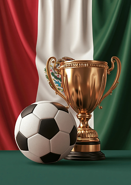 Mexican Soccer Trophy and Ball