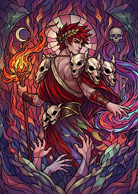 Hades Zagreus Stained Glass Art