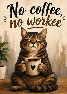 Cat with Coffee