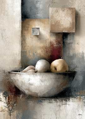 Wabi-Sabi Abstract Modernism No. 16 – Harvest Offering Wall Art