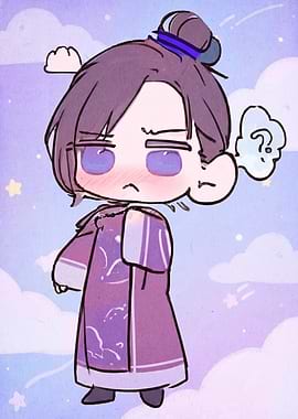 Chibi Character with Purple Outfit