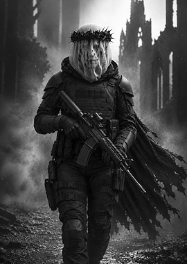 Veiled Warrior Dark Fantasy Tactical Elite Soldier