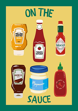 On The Sauce Condiment Illustration