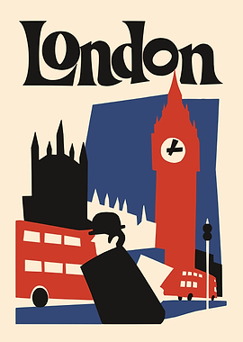 Vintage Style London Travel Poster