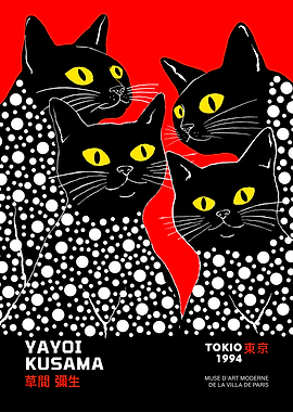 Yayoi Kusama | Black 4 Cats