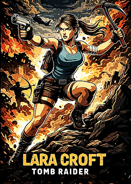 Lara Croft Tomb Raider Action Poster