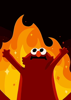 Elmo in a Fiery Scene