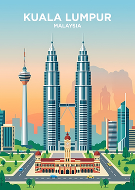 Kuala Lumpur Cityscape Illustration