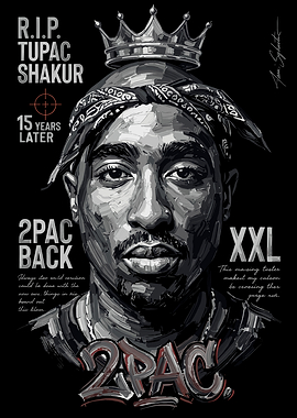 Tupac Shakur Tribute Digital Art Poster