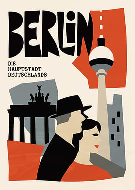 Berlin Vintage Style Travel Poster