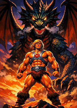 He-Man confronts a dragon