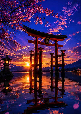 Torii Gate at Sunset
