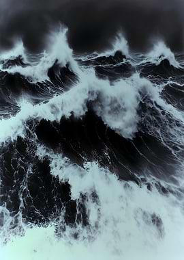 Stormy Seas with Crashing Waves