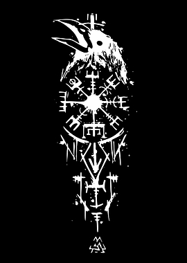 Viking Raven and Runes