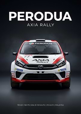 Perodua Axia Rally Car Poster