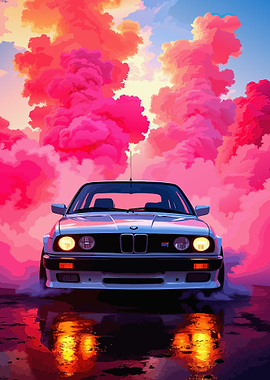 BMW M3 E30 in Pink Smoke