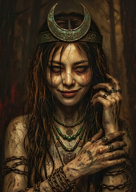 Mysterious Moon Goddess Portrait