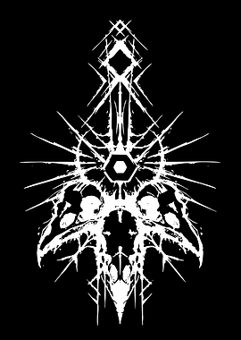 Abstract White Symbol on Black Background