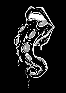Tentacle Mouth with Dripping Lips