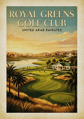 Royal Greens Golf Club Vintage Poster