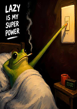Lazy Frog Turns Off Light