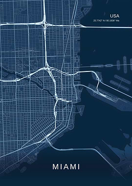 Miami City Map Art