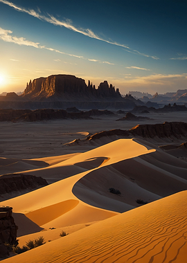 Desert Landscape at Sunset