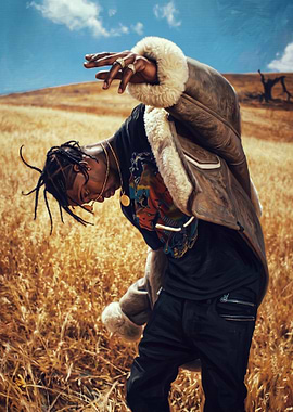Travis Scott in a Field