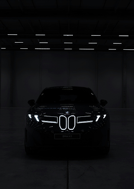 BMW iX3 Electric Car in Dark Garage