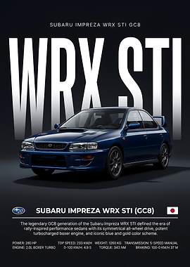 Subaru Impreza WRX STI GC8 Poster