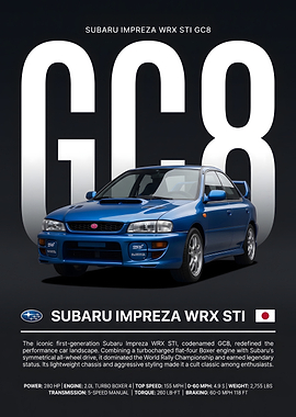 Subaru Impreza WRX STI GC8 Poster