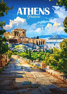 Athens Greece Travel Poster
