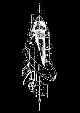 Geometric Space Shuttle Illustration