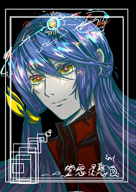 Anime Portrait with Iridescent Hair