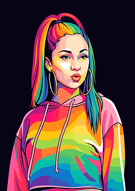 Colorful Pop Art Portrait of a Bhad Bhabie