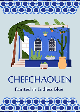 Chefchaouen Painted in Endless Blue Poster