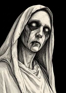 Haunting Figure in a Veil