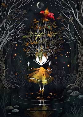 Enchanted Forest Spirit with Flower Crown