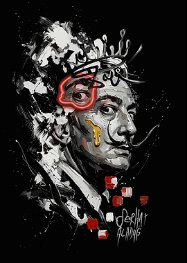 Salvador Dalí Surrealist Digital Portrait