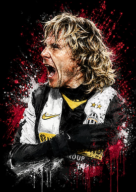 Pavel Nedvěd Juventus Splatter Art