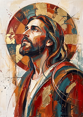 Modern Expressive Portrait of Jesus Christ