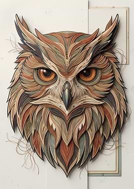 Intricate Layered Paper Owl Art