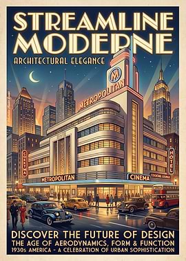 Streamline Moderne Architectural Poster