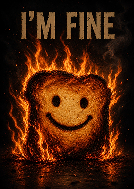 I'm Fine Smiling Toast on Fire