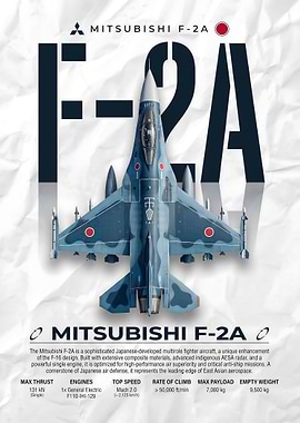 Mitsubishi F-2A Fighter Jet Poster