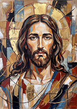 Modern Expressive Portrait of Jesus Christ