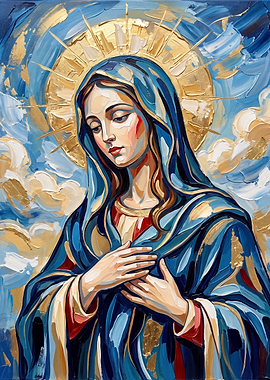 Modern Painting of the Virgin Mary