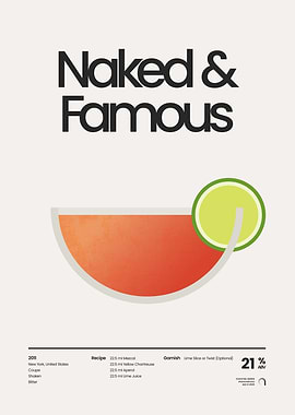 Naked & Famous Cocktail Illustration