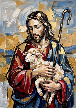 Jesus Christ the Good Shepherd Painting