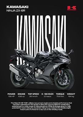Kawasaki Ninja ZX-6R Promotional Poster